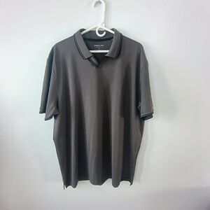 Kenneth Cole New York Charcoal Stretch Polo Shirt Mens XXL Modern Classic